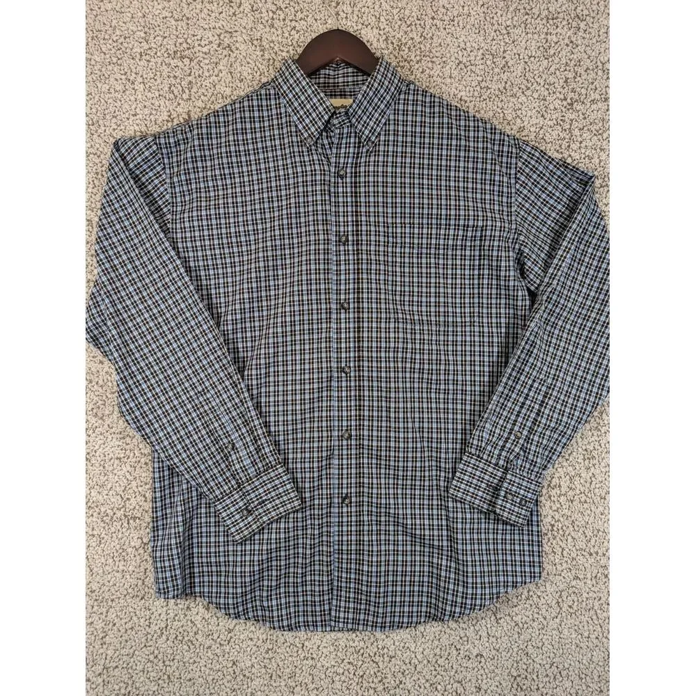 Wrangler Riata Western Button Down Long Sleeve Men's Large Gingham‎ Check